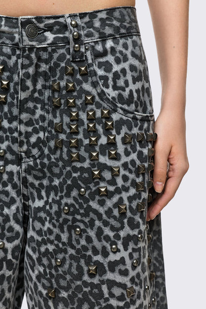 Minga London Leopard Studded Jorts