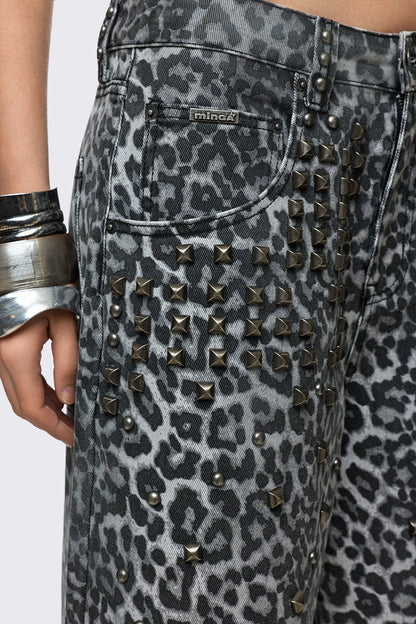 Minga London Leopard Studded Jorts
