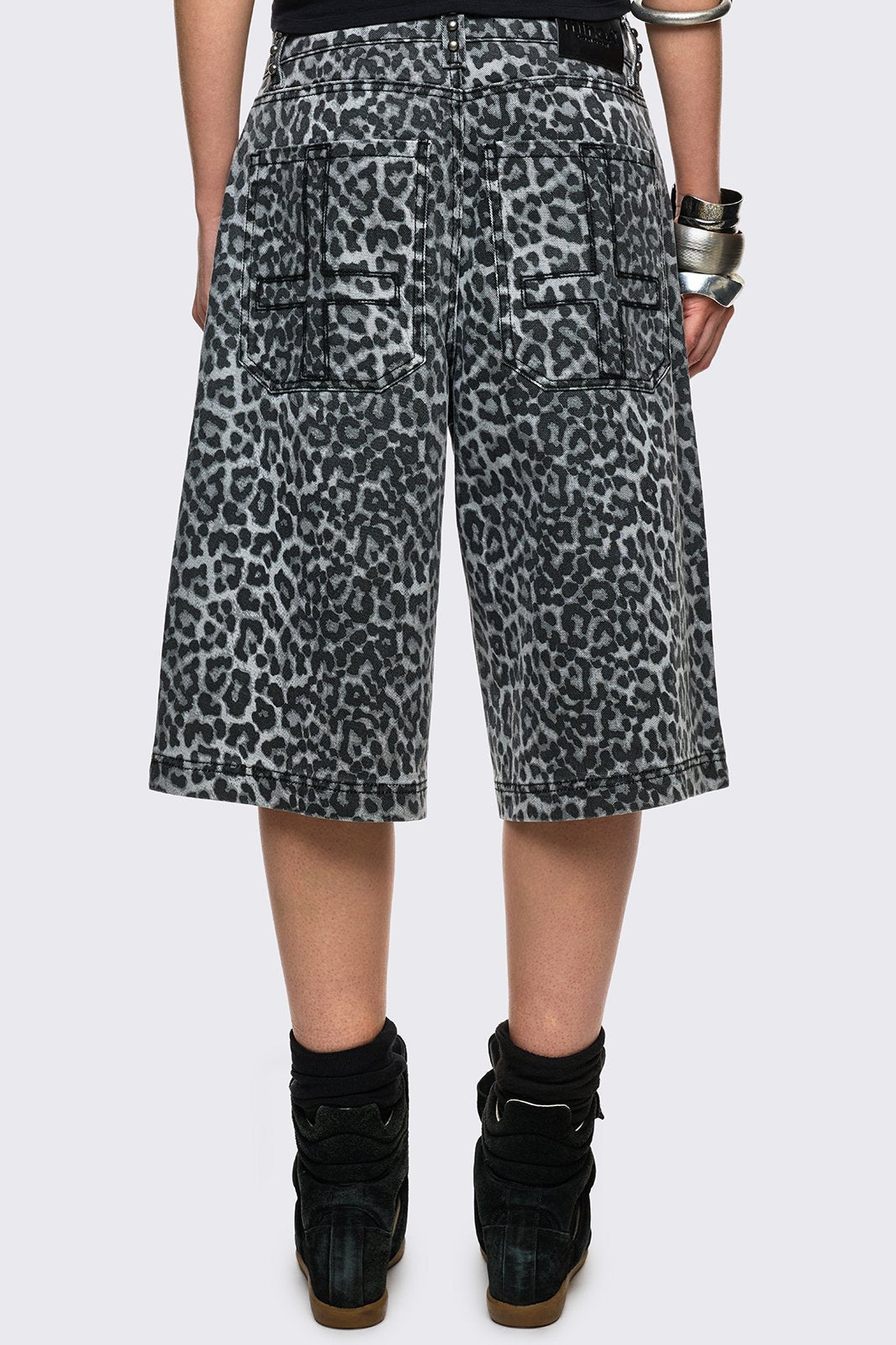 Minga London Leopard Studded Jorts