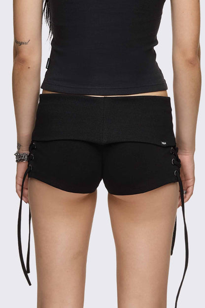 Minga London Corsair Military Lace-Up Mini Shorts