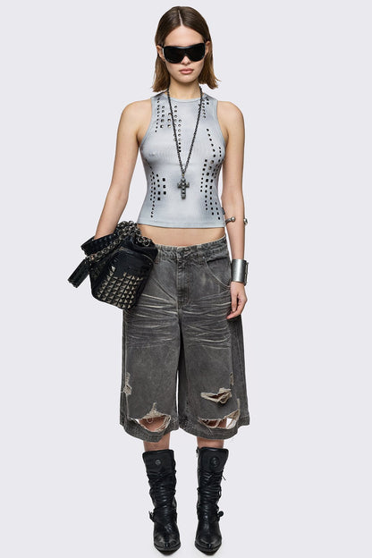 Minga London Smoke Grey Washed Jorts