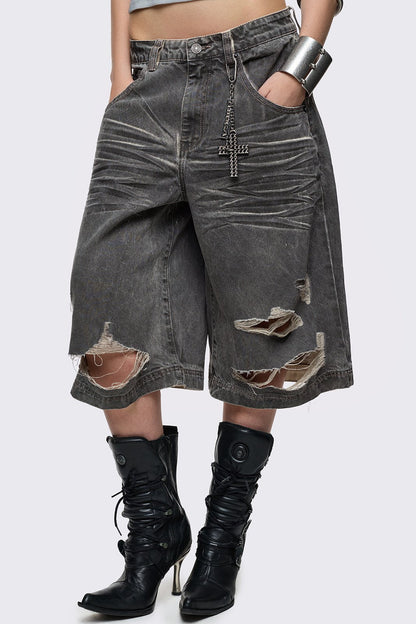 Minga London Smoke Grey Washed Jorts