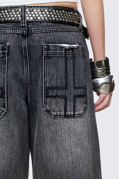 Minga London Fallen Distressed Jorts
