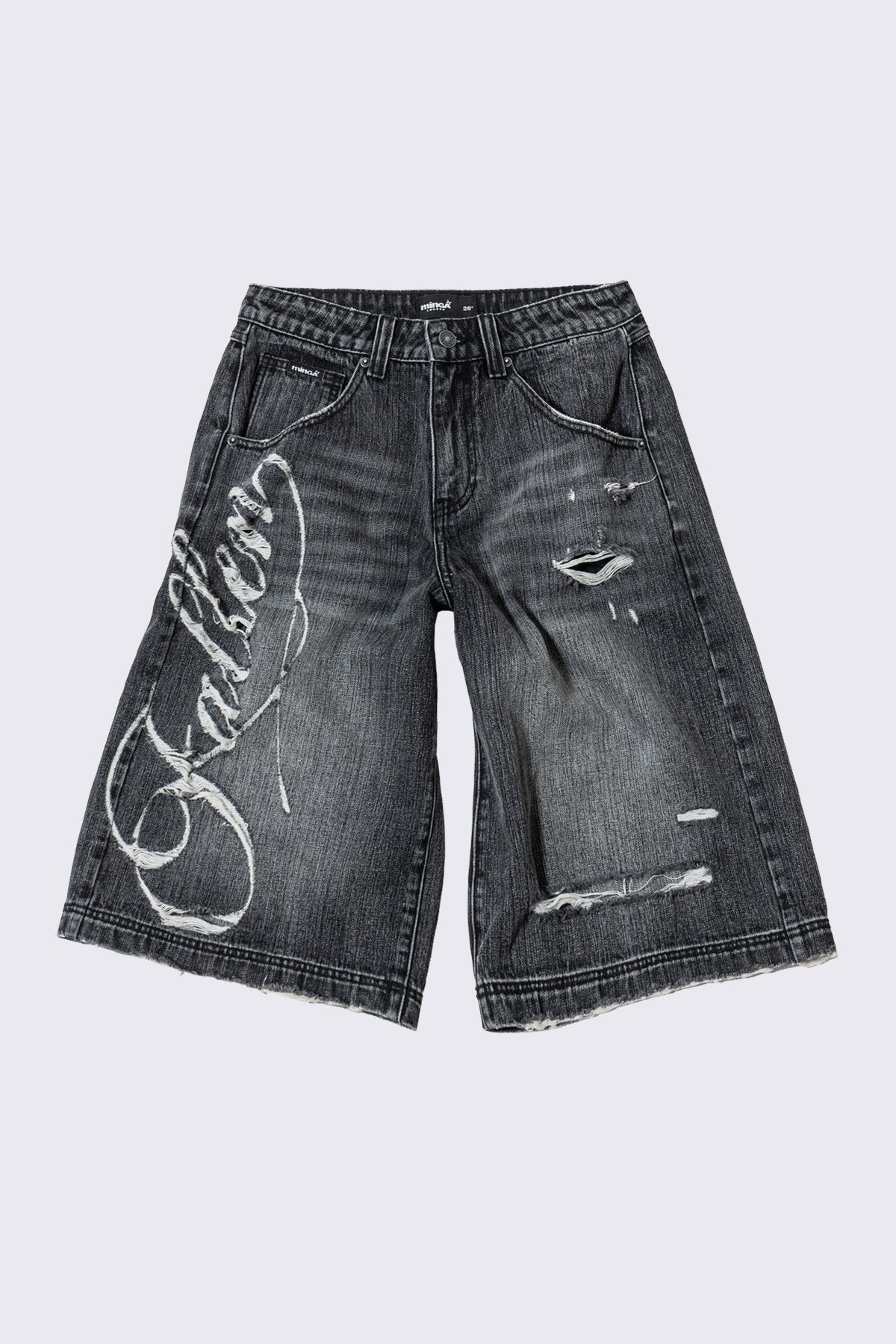 Minga London Fallen Distressed Jorts