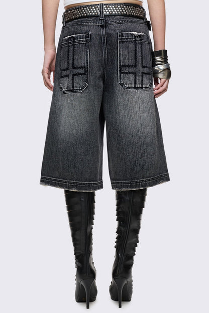 Minga London Fallen Distressed Jorts