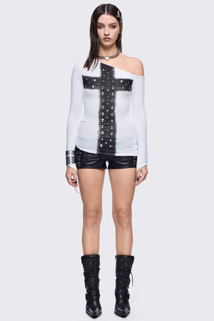 Minga London Savage Mini Faux Leather Shorts