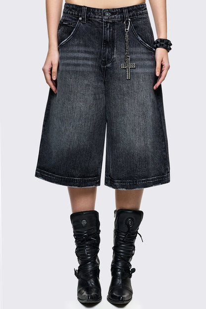 Minga London Worn Black Washed Jorts