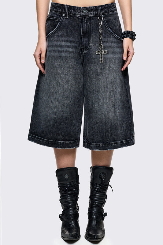 Minga London Worn Black Washed Jorts