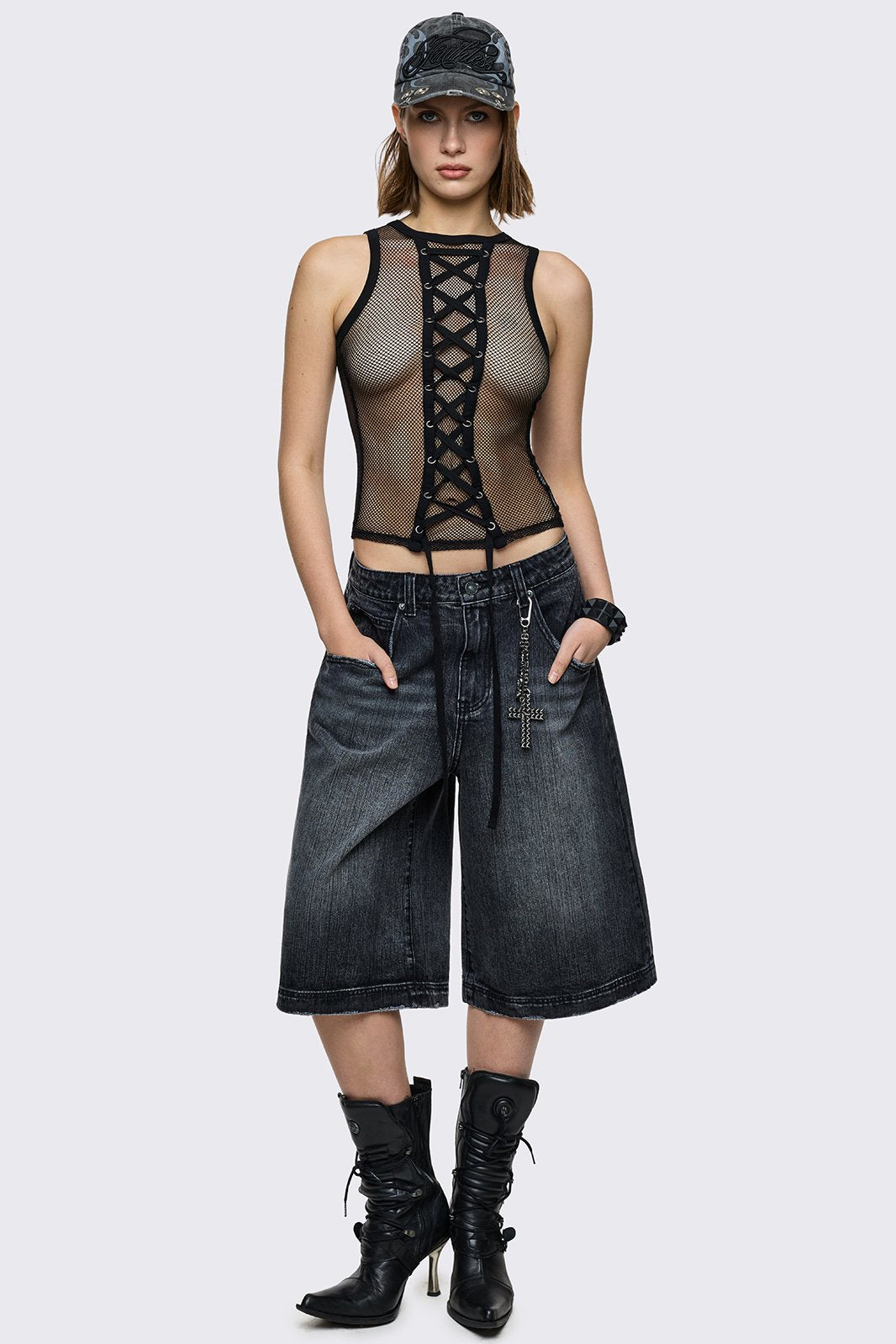 Minga London Worn Black Washed Jorts