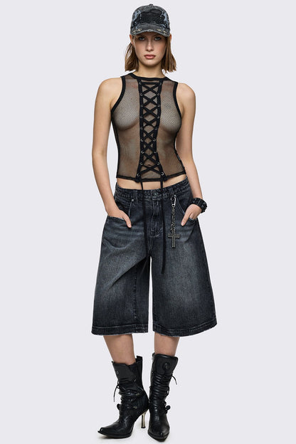 Minga London Worn Black Washed Jorts