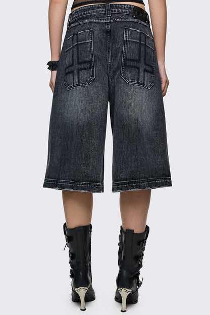 Minga London Worn Black Washed Jorts