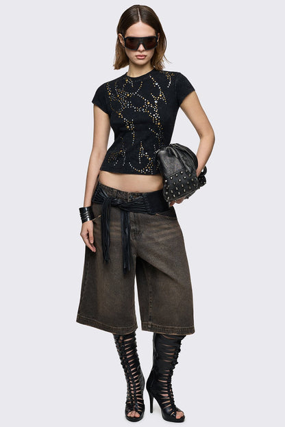 Minga London Brown Washed Jorts