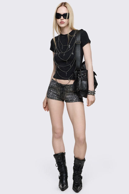 Minga London Python Mini Shorts