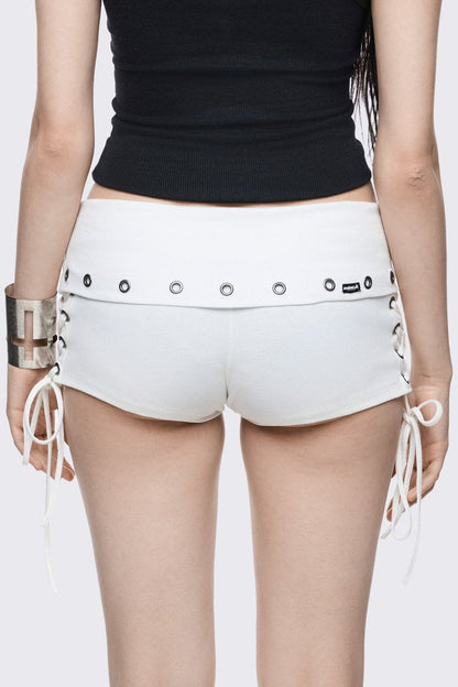 Minga London Faithless White Mini Jersey Shorts