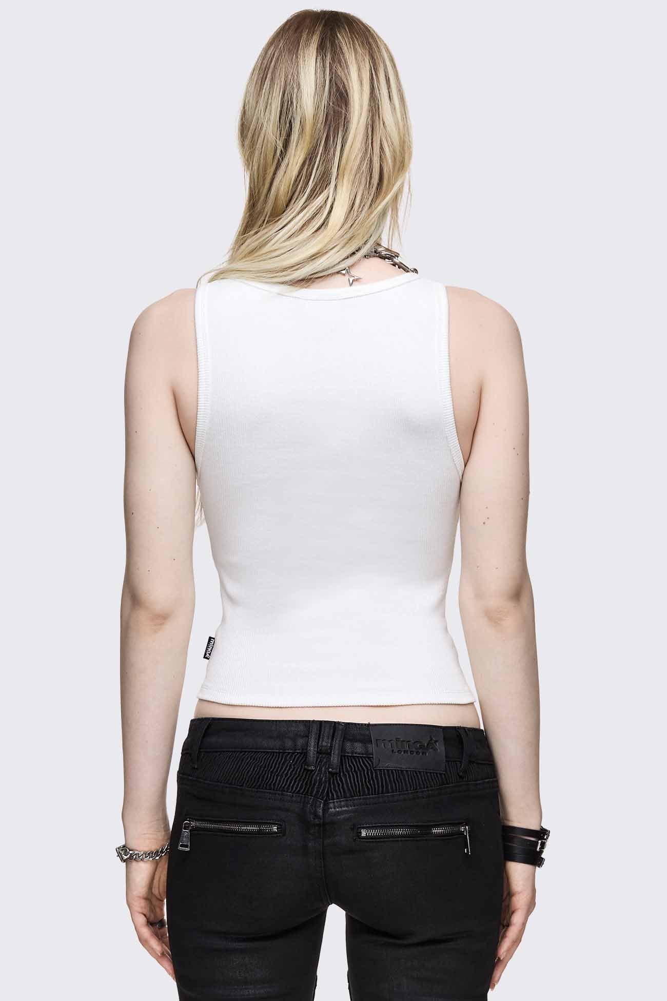 Minga London No Escape White Vest Top