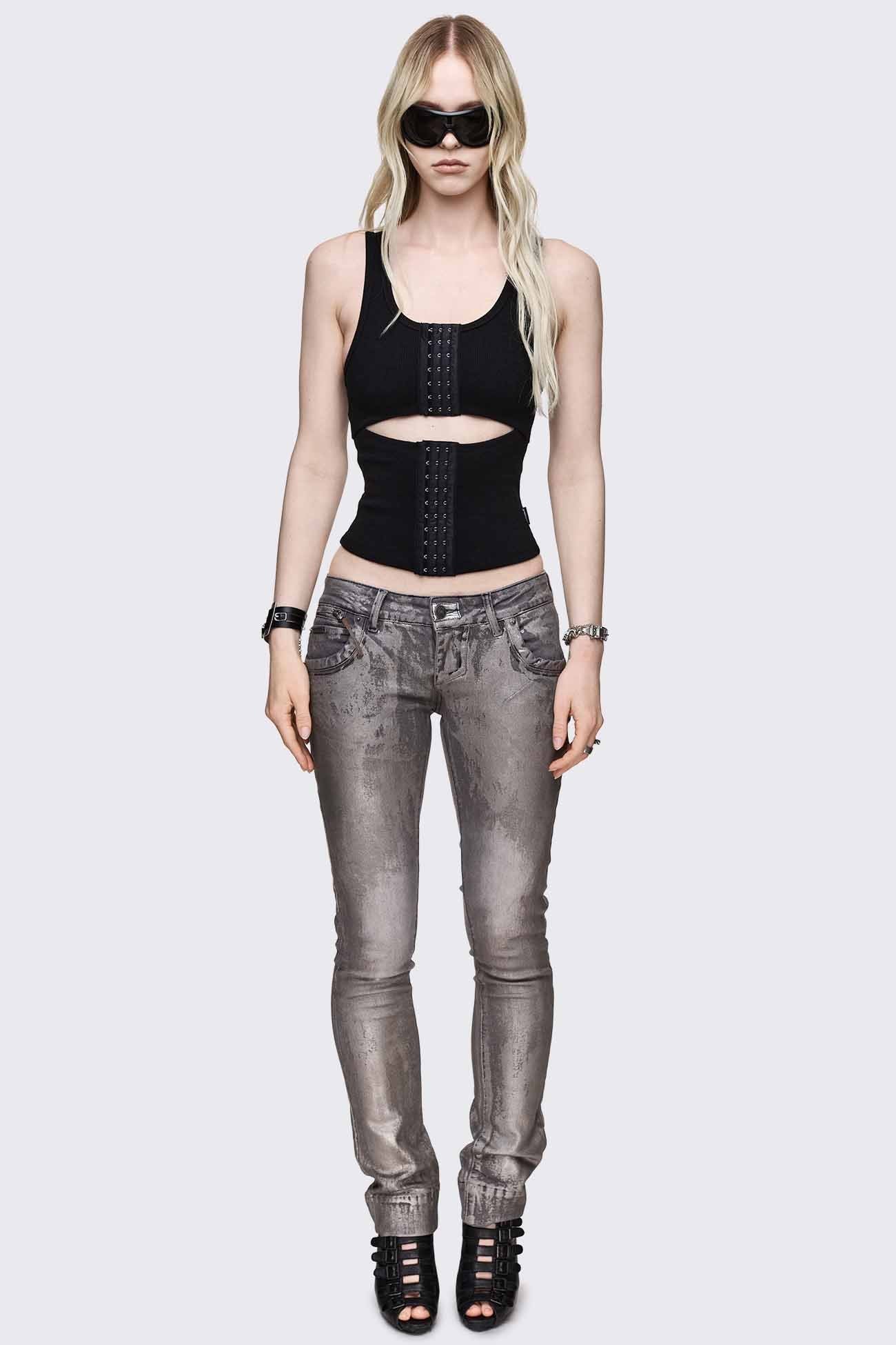 Minga London No Escape Black Vest Top