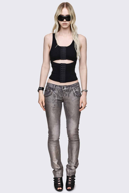 Minga London No Escape Black Vest Top