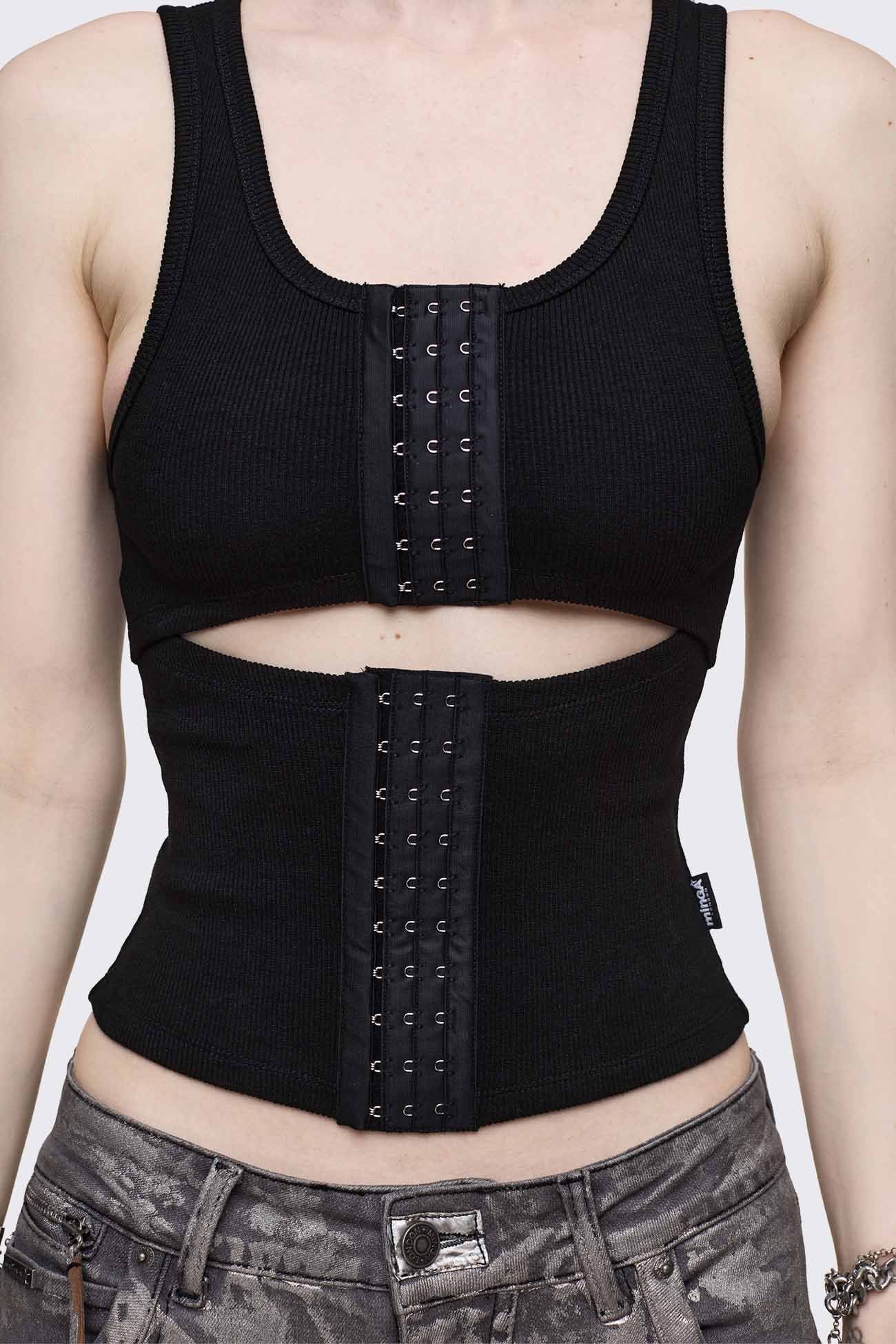 Minga London No Escape Black Vest Top