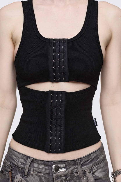 Minga London No Escape Black Vest Top