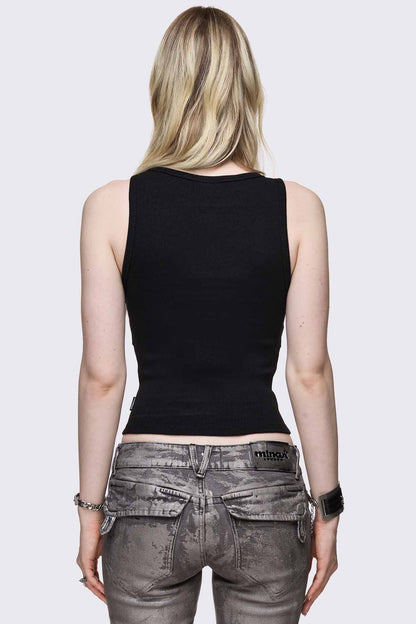 Minga London No Escape Black Vest Top