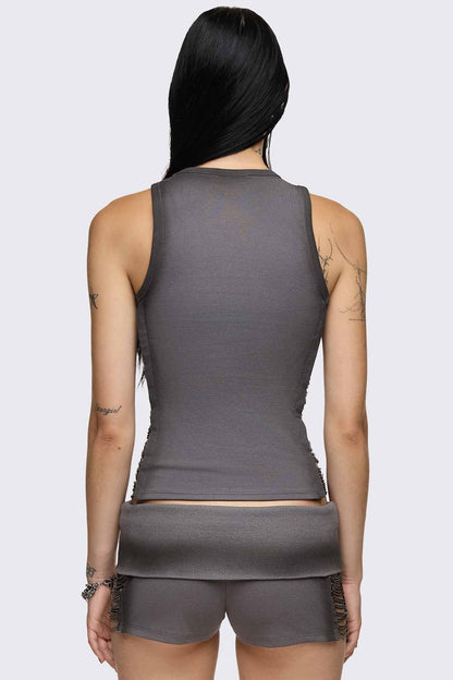 Minga London Wired Hanging Chain Cut Out Tank Top