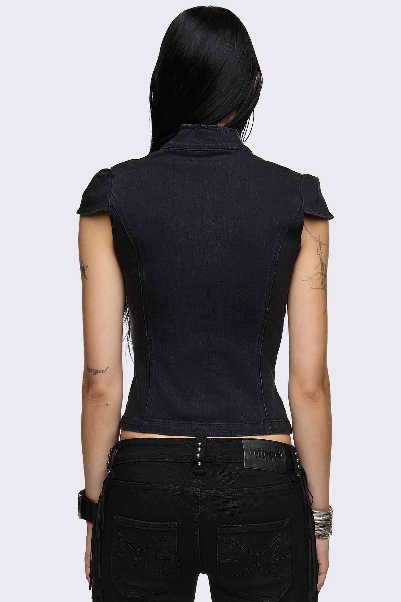 Minga London Salute Military Button Blouse