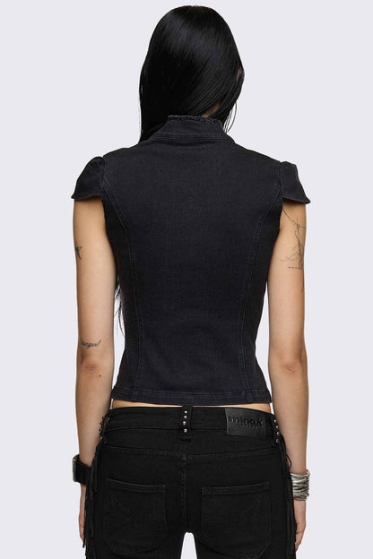Minga London Salute Military Button Blouse
