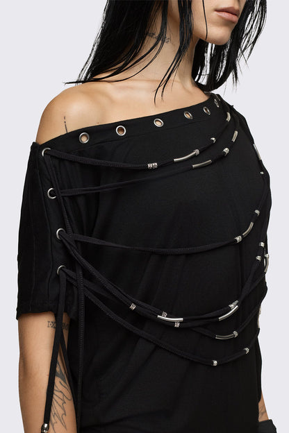 Minga London Romie Beaded Off-Shoulder Dress