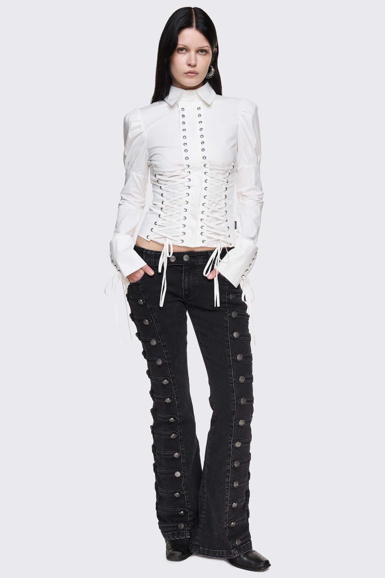 Minga London Lithium Lace-Up Top