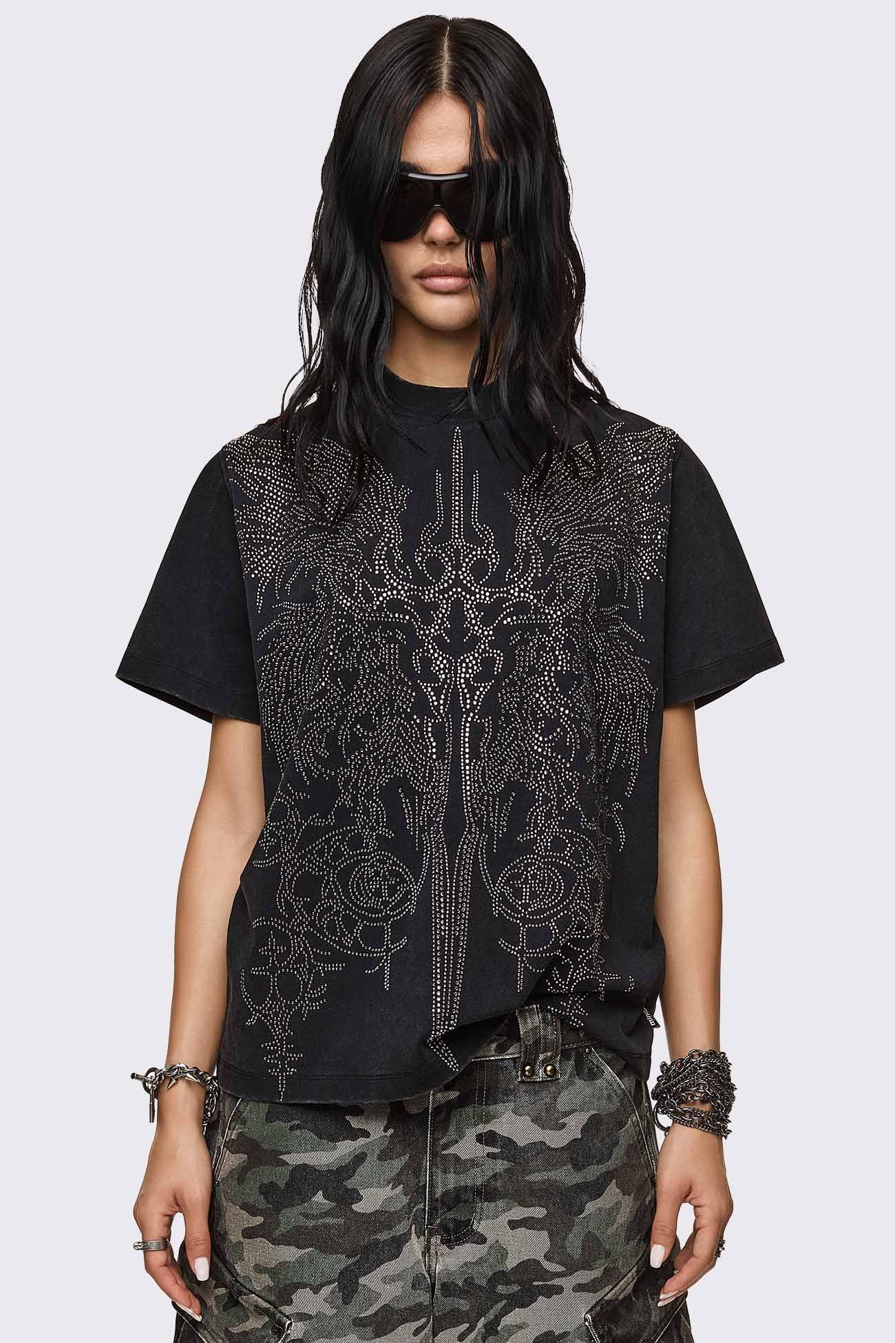 Minga London Elysium Sigil Rhinestone Graphic T-Shirt