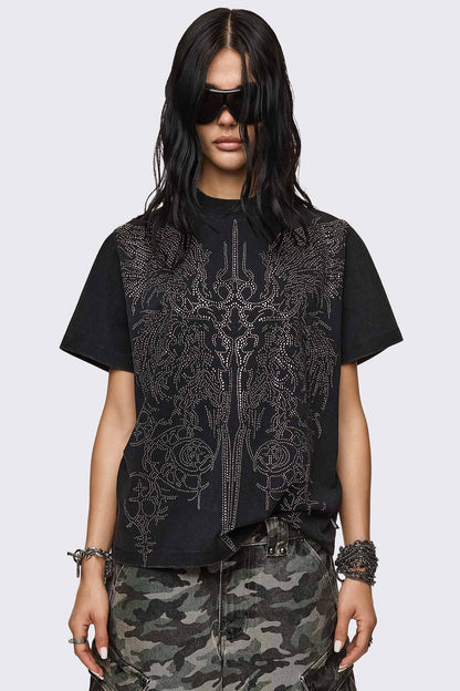 Minga London Elysium Sigil Rhinestone Graphic T-Shirt