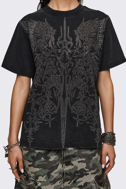 Minga London Elysium Sigil Rhinestone Graphic T-Shirt