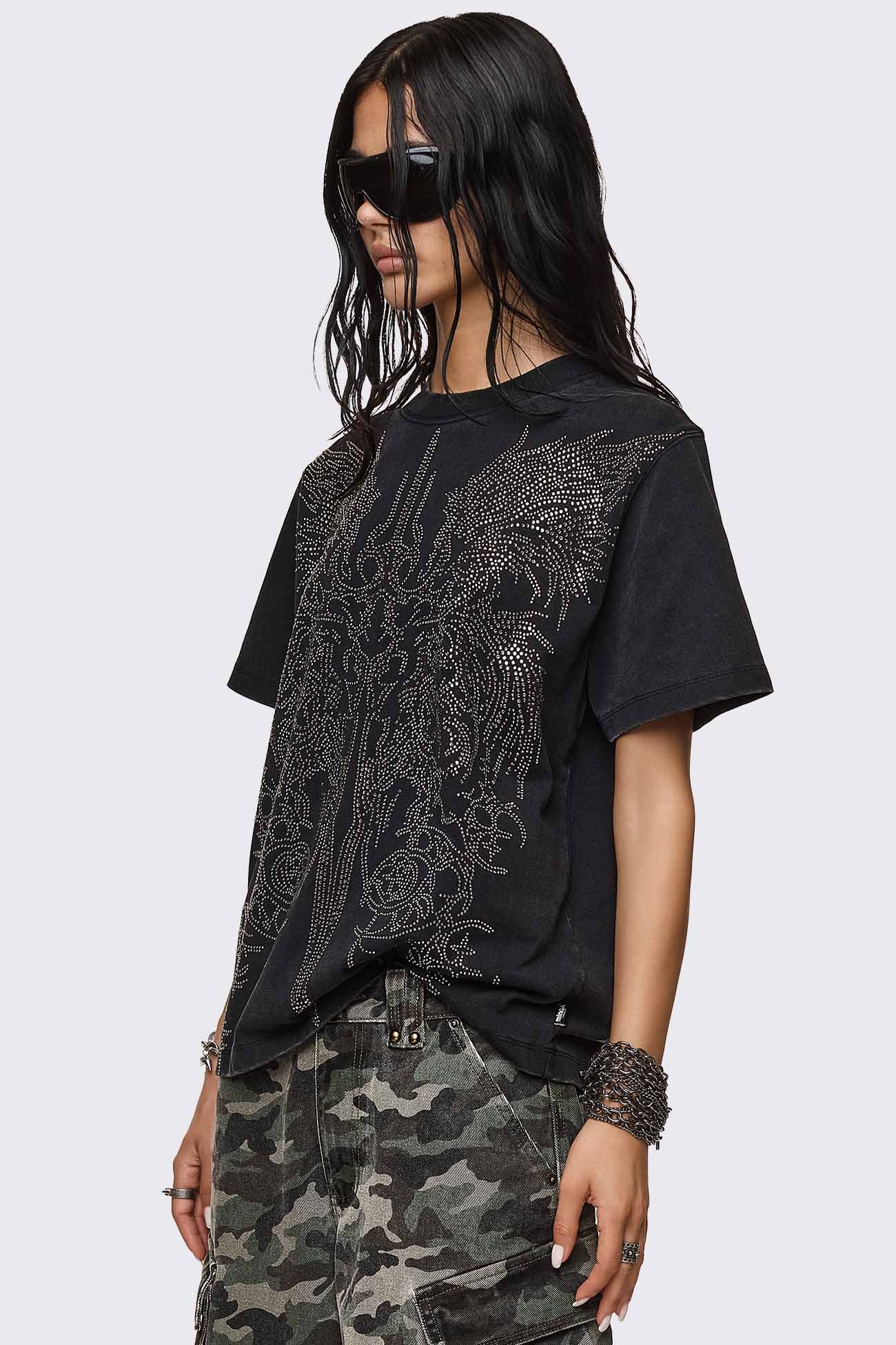 Minga London Elysium Sigil Rhinestone Graphic T-Shirt