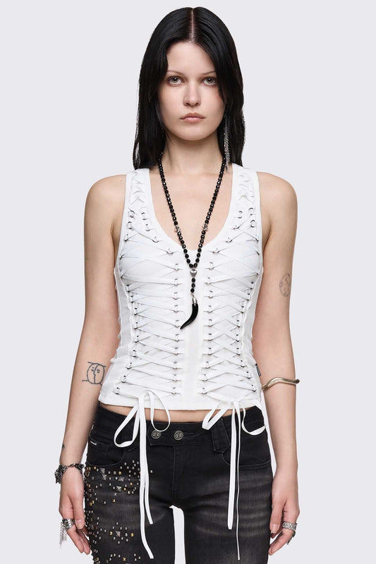 Minga London Courtney Lace-Up Top