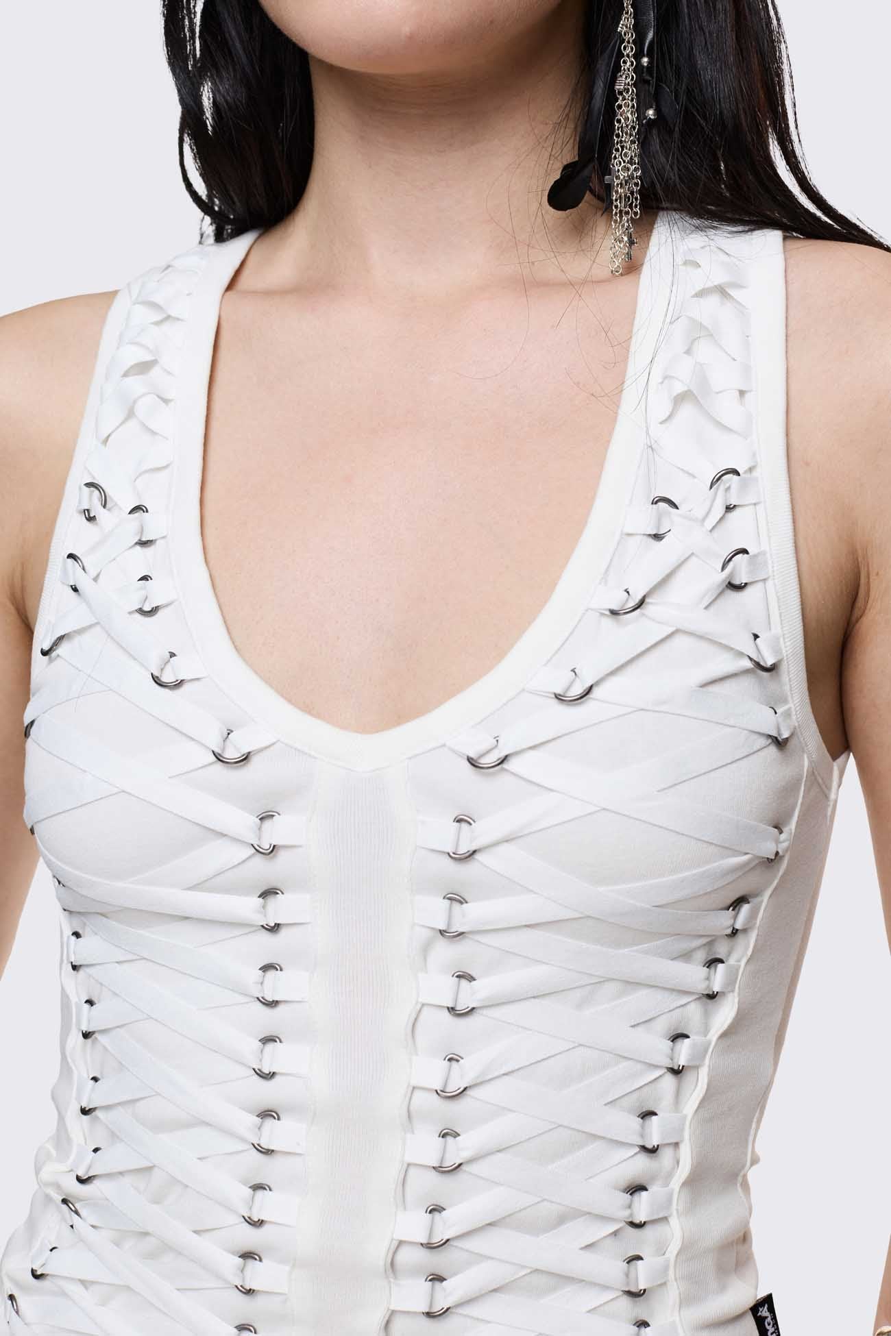 Minga London Courtney Lace-Up Top