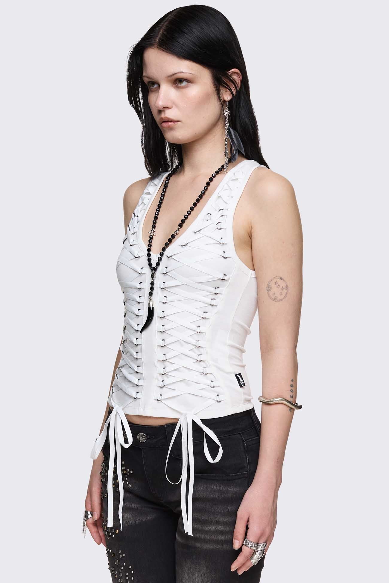 Minga London Courtney Lace-Up Top