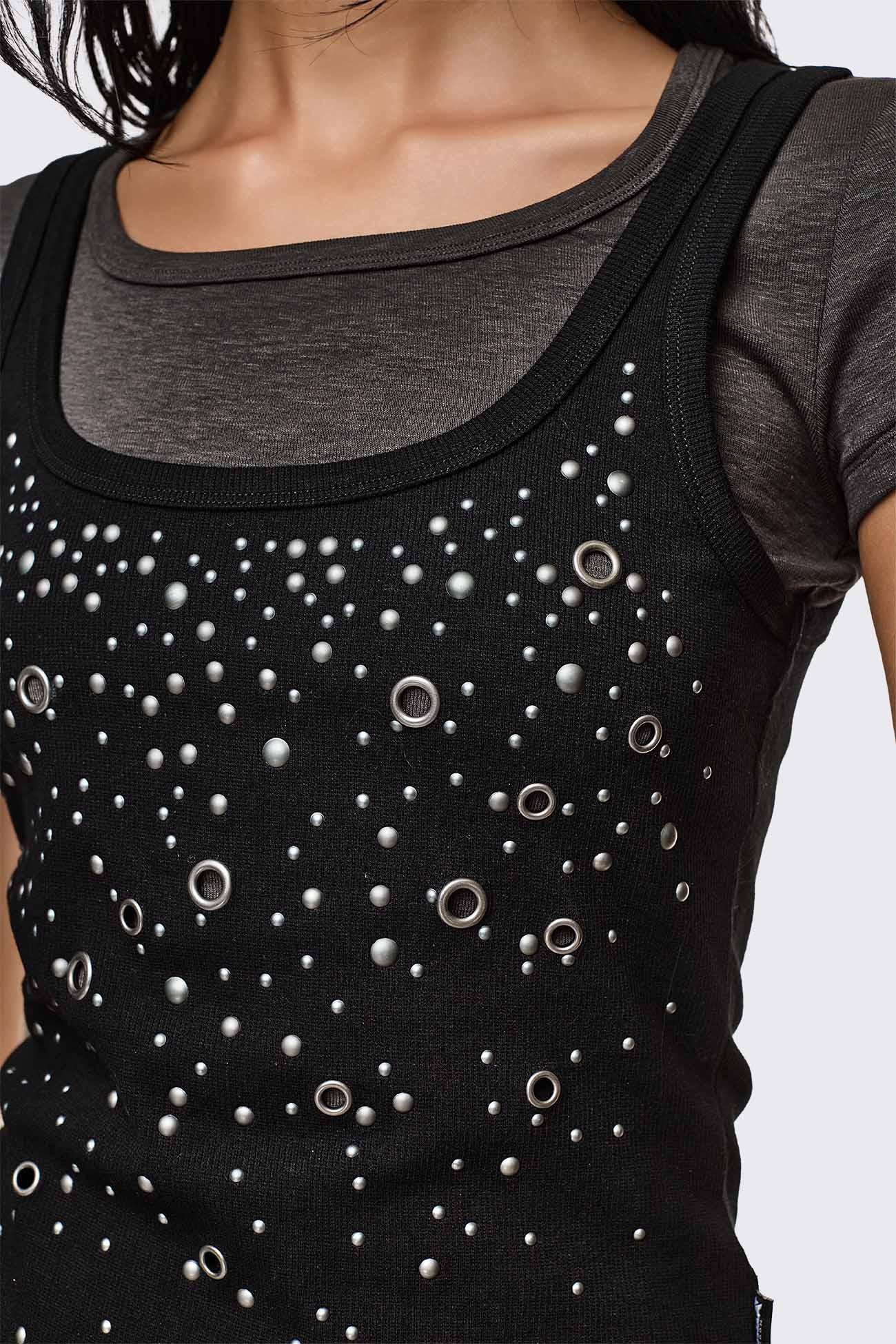 Minga London Rumour Layered Studded Top