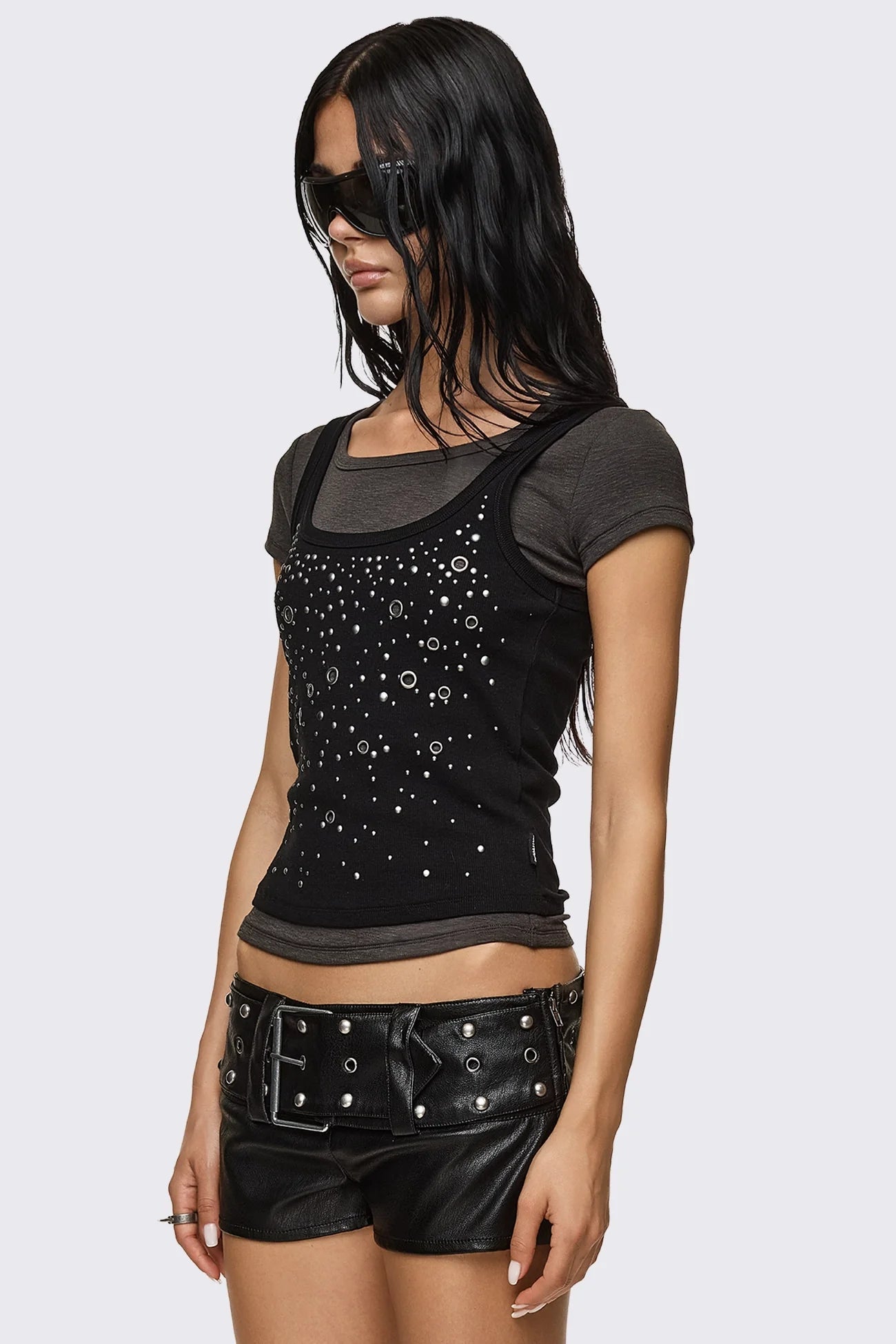 Minga London Rumour Layered Studded Top