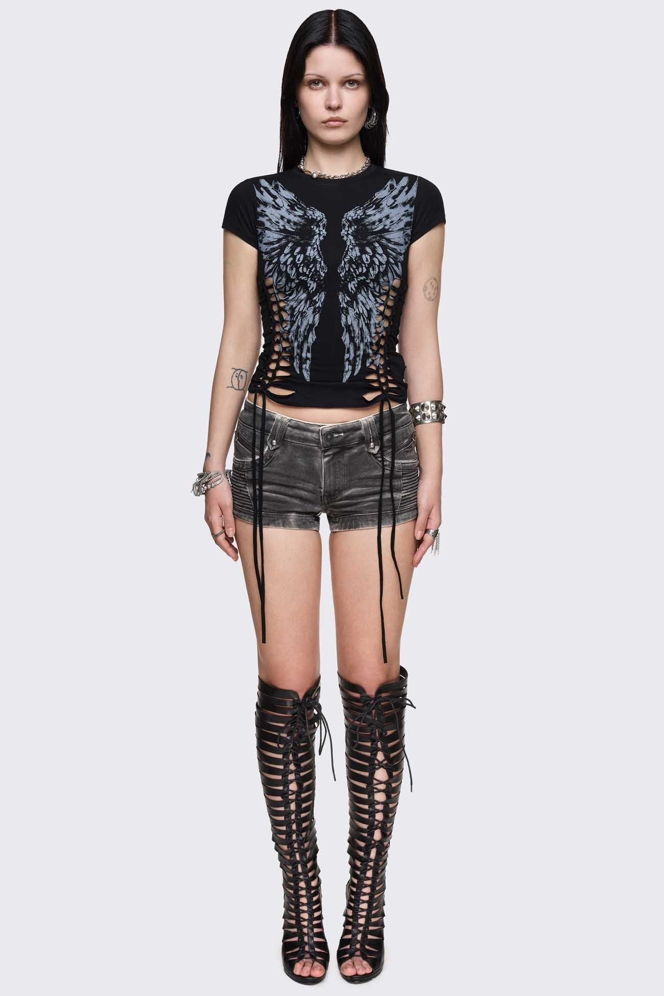 Minga London Dynasty Cut-Out Baby Tee