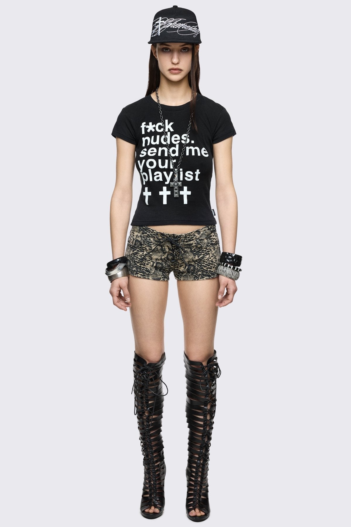 Minga London Send Me Your Playlist Baby Tee