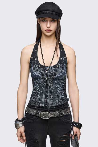 Minga London Winged Sword Halter Top