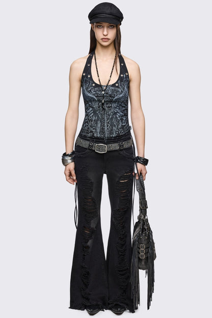 Minga London Winged Sword Halter Top