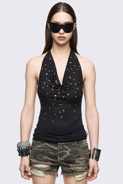 Minga London Arabella Studded Halter Top