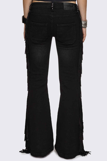 Minga London Sierra Fringe Flared Jeans
