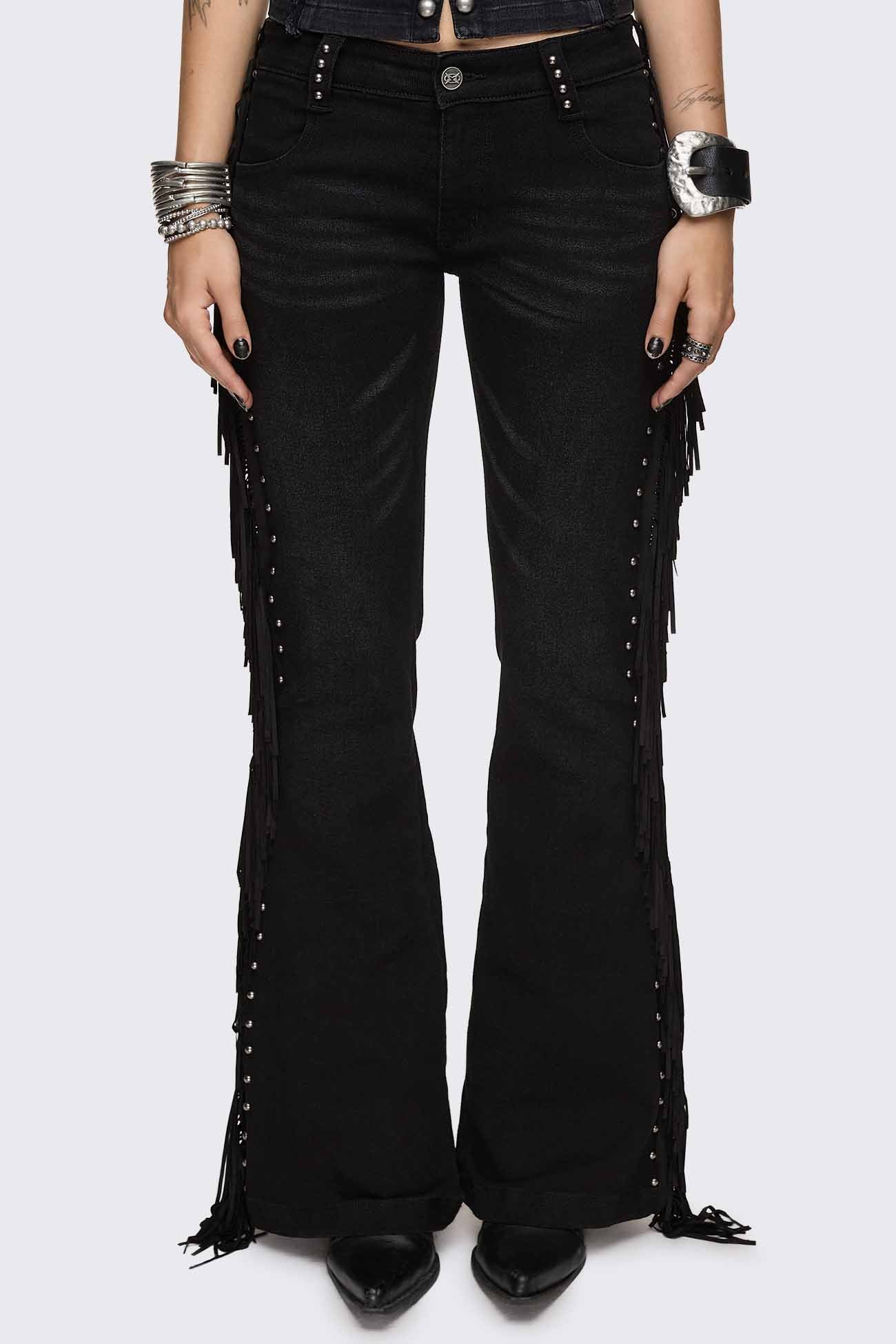 Minga London Sierra Fringe Flared Jeans