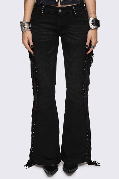 Minga London Sierra Fringe Flared Jeans