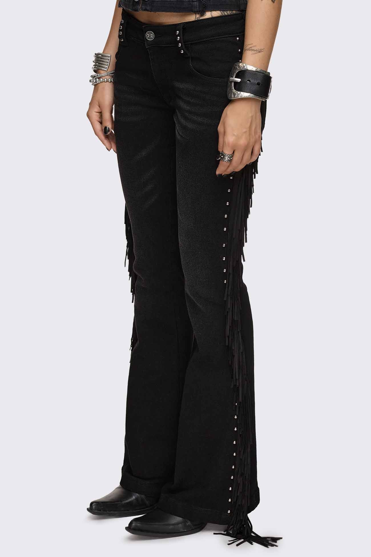 Minga London Sierra Fringe Flared Jeans