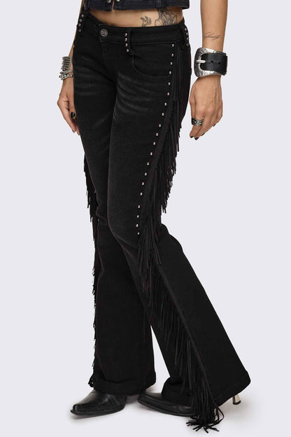 Minga London Sierra Fringe Flared Jeans