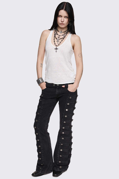 Minga London Hilda Military Flared Jeans