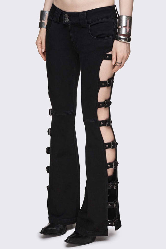 Minga London Imogen Buckle Flared Jeans